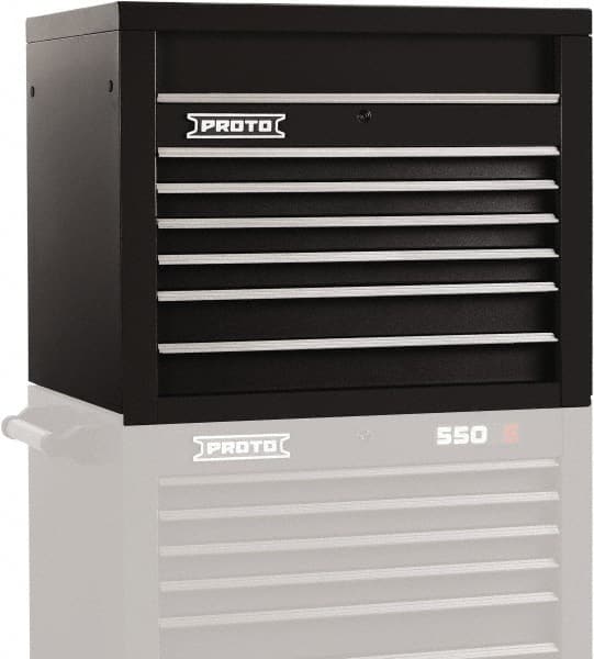 Proto - 6 Drawer Top Tool Chest - 34" Wide x 25-1/4" Deep x 27" High, Steel, Black - Makers Industrial Supply