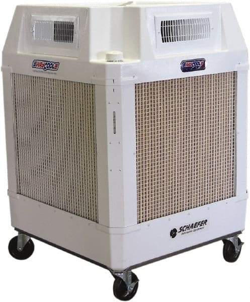 Schaefer Ventilation Equipment - 24 Gal Capacity, 1 hp, 2,460 & 1,660 CFM Evaporative Cooler - 13.7 Amp Rating, 115 Volts, 2 Speed - Makers Industrial Supply