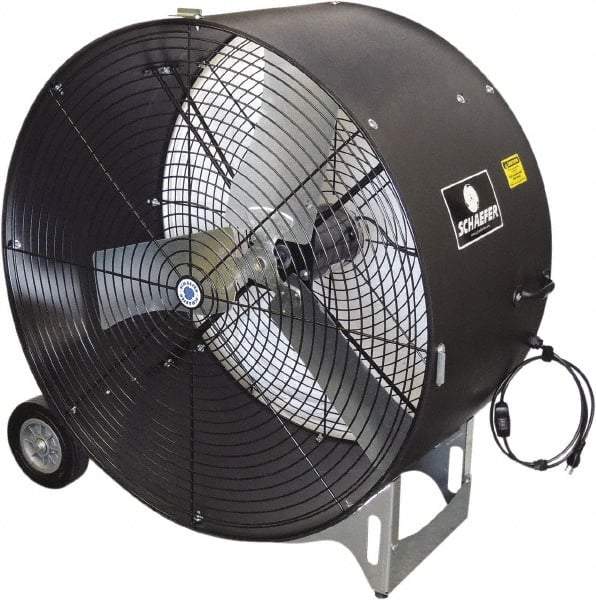 Schaefer Ventilation Equipment - 36" Blade, 1/2 hp, 7,700 & 11,000 CFM, Industrial Circulation Fan - Portable with Wheels, 1 Speed - Makers Industrial Supply