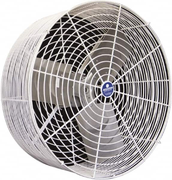 Schaefer Ventilation Equipment - 24" Blade, 1/2 hp, 7,000 CFM, Industrial Circulation Fan - Ceiling Mount, 1 Speed - Makers Industrial Supply