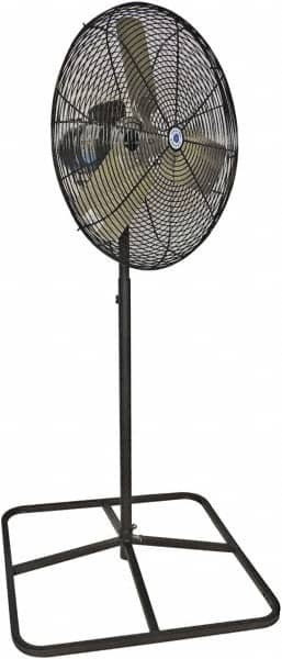 Schaefer Ventilation Equipment - 24" Blade, 1/4 hp, 4,900 & 5,400 CFM, Oscillating Industrial Circulation Fan - Pedestal, 2 Speed - Makers Industrial Supply