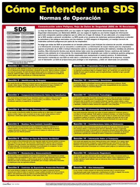 ComplyRight - 18" Wide x 24" High SDS Information Poster - United States of America Jurisdiction, Spanish - Makers Industrial Supply