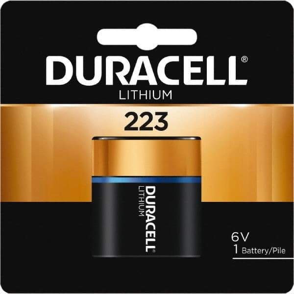 Duracell - Size 223A, Lithium, 1 Pack, Button & Coin Cell Battery - 6 Volts, Flat Terminal, CR-P2, ANSI 5024LC Regulated - Makers Industrial Supply