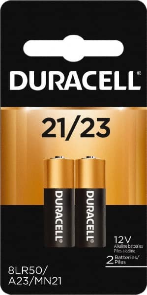 Duracell - Size 21/23, Alkaline, 2 Pack, Standard Battery - 12 Volts, Button Tab Terminal, 3LR50, ANSI 1811A Regulated - Makers Industrial Supply