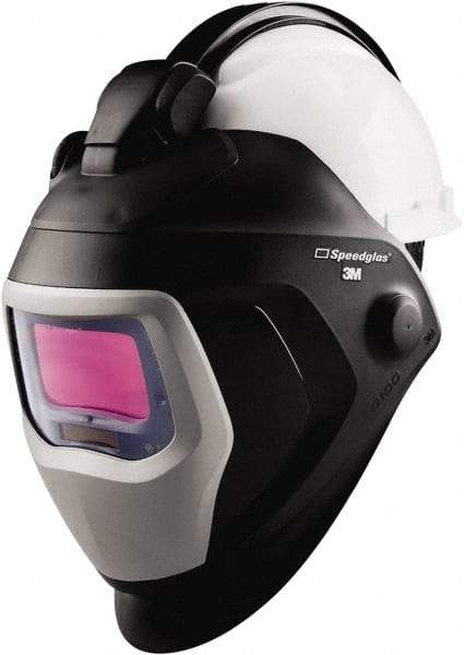 3M - 4.2" Window Width x 2.1" Window Height, 5, 8 to 13 Shade Auto-Darkening Lens, Front Lift Welding Helmet with Hard Hat - Black PPA - Makers Industrial Supply