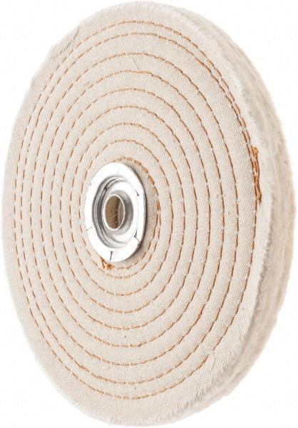 Value Collection - 6" Diam x 1/2" Thick Unmounted Buffing Wheel - 50 Ply, Polishing, 1" Arbor Hole, Hard Density - Makers Industrial Supply