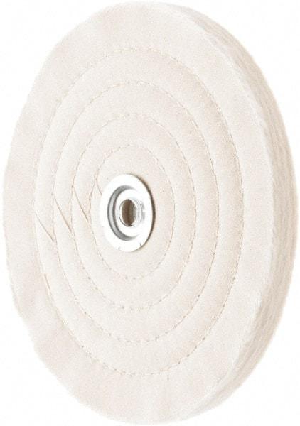 Value Collection - 8" Diam x 1/2" Thick Unmounted Buffing Wheel - 50 Ply, Polishing, 1" Arbor Hole, Medium Density - Makers Industrial Supply