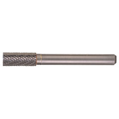 SB-43 Double Cut Solid Carbide Bur-Cylindrical with End Cut - Exact Industrial Supply