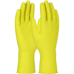 ‎67-306/M Disposable Gloves - Ambi-Dex Grippaz Jan San - Yellow - 6 Mil Nitrile - Fish Scale Grip - 48/Bx - Exact Industrial Supply