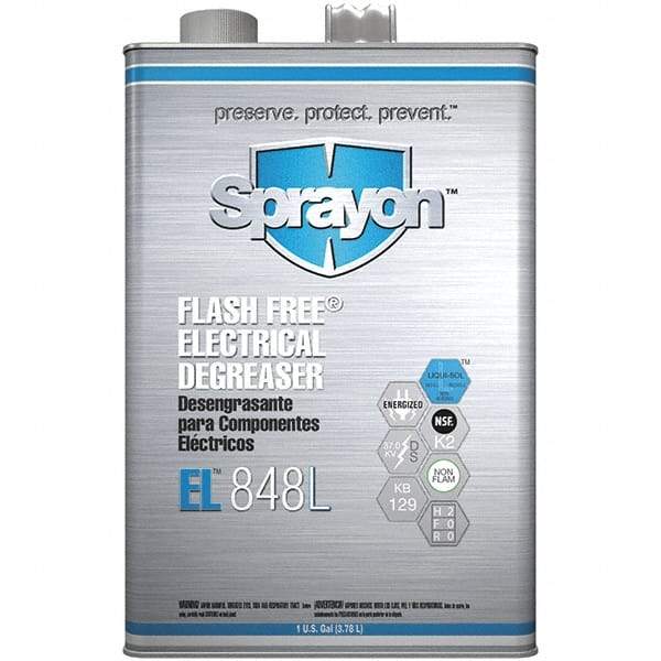 Sprayon - 1 Gallon Can Electrical Grade Cleaner/Degreaser - 37,000 Volt Dielectric Strength, Nonflammable, Food Grade, Plastic Safe - Makers Industrial Supply