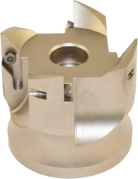 Millstar - 4 Inserts, 63mm Cut Diam, 22mm Arbor Diam, Indexable Square-Shoulder Face Mill - 0/90° Lead Angle, 60mm High, VCGT Insert Compatibility, Series ASMN - Makers Industrial Supply