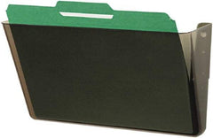 Deflect-o - 13" Wide x 7" High x 4" Deep Plastic Wall File - 1 Compartment, Smoke - Makers Industrial Supply