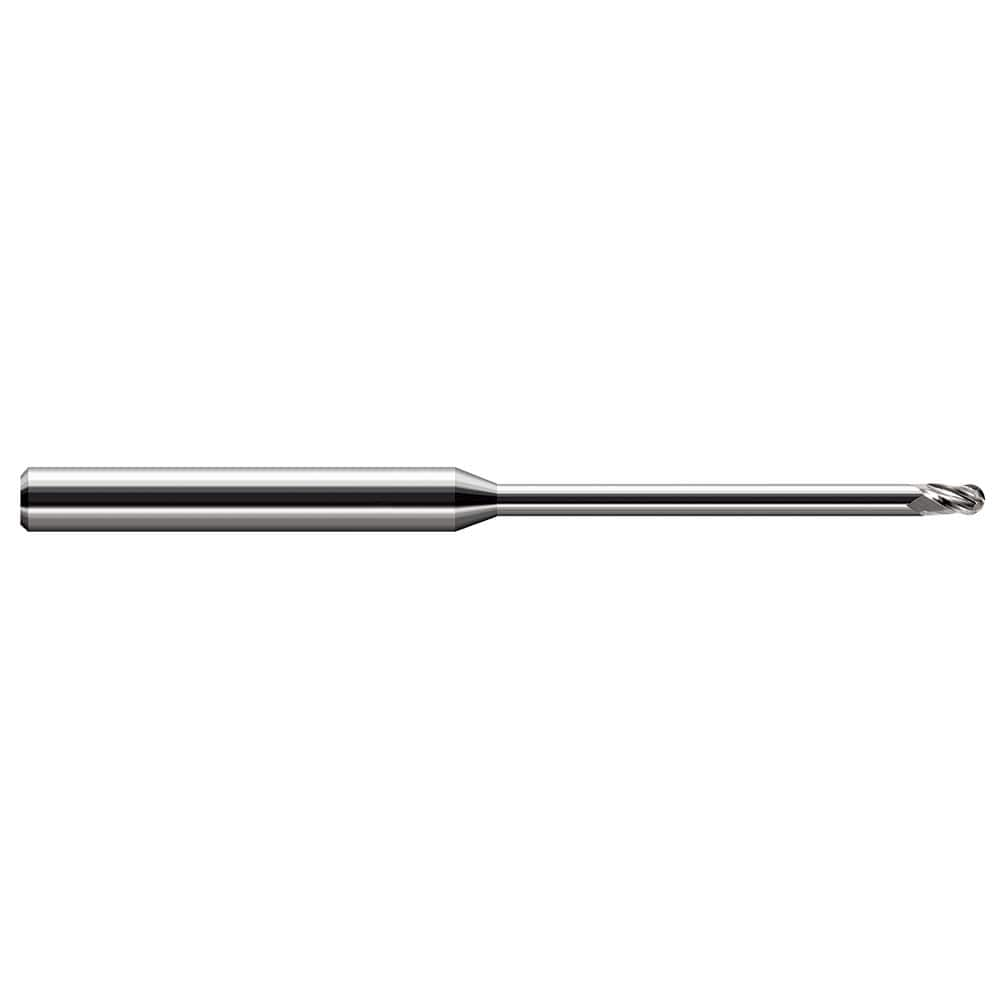 Harvey Tool - 0.03" Diam, 0.045" LOC, 3 Flute Solid Carbide Ball End Mill - Exact Industrial Supply