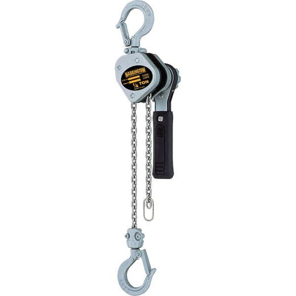 Harrington Hoist - 500 Lb Capacity, 10' Lift Height, Chain Mini Lever Manual Hoist - Makers Industrial Supply