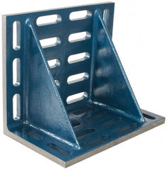 Interstate - 20" Wide x 12" Deep x 16" High Cast Iron Machined Angle Plate - Slotted Plate, Through-Slots on Surface, Double Web, Single Plate - Makers Industrial Supply