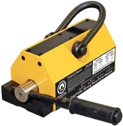 Mag-Mate - 1,600 Lb Load Capacity, Magnetic Lifter - 8-7/8" High x 4-7/8" Wide, 4" Head/Holder Diam, 2 Poles, For Use with Flat & Round Ferrous Metal - Makers Industrial Supply