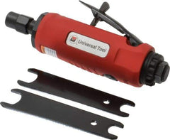 Universal Tool - 1/4" Collet, Straight Handle, Straight Air Die Grinder - 22,000 RPM, Rear Exhaust, 22 CFM, 0.9 hp, 90 psi, 1/4 NPT - Makers Industrial Supply