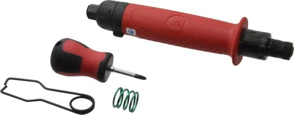 Universal Tool - 1/4" Bit Holder, 1,100 RPM, Inline Handle Air Screwdriver - 5 to 45 In/Lb Torque, 4 CFM - Makers Industrial Supply