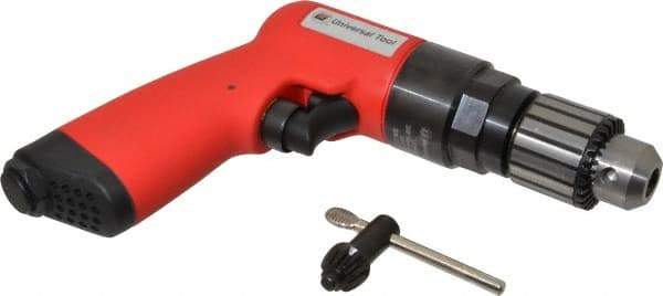 Universal Tool - 3/8" Reversible Keyed Chuck - Pistol Grip Handle, 1,800 RPM, 4.6 CFM, 0.8 hp, 90 psi - Makers Industrial Supply