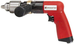 Universal Tool - 1/2" Reversible Keyed Chuck - Pistol Grip Handle, 400 RPM, 4.6 CFM, 0.8 hp, 90 psi - Makers Industrial Supply