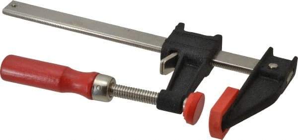 Bessey - 6" Capacity, 2-1/2" Throat Depth Cast Iron Bar Clamp - 600 Lb Clamping Pressure, 10" OAL - Makers Industrial Supply