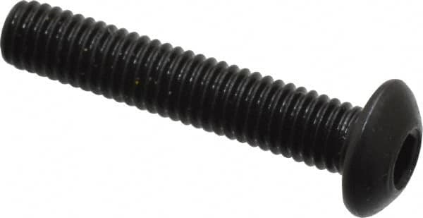 Holo-Krome - M3x0.50 Metric Coarse Hex Socket Drive, Button Screw - Grade 12.9 Alloy Steel, Black Oxide Finish, Fully Threaded, 16mm Length Under Head - Makers Industrial Supply