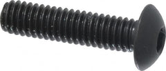 Holo-Krome - M4x0.70 Metric Coarse Hex Socket Drive, Button Screw - Grade 12.9 Alloy Steel, Black Oxide Finish, Fully Threaded, 16mm Length Under Head - Makers Industrial Supply