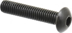 Holo-Krome - M5x0.80 Metric Coarse Hex Socket Drive, Button Screw - Grade 12.9 Alloy Steel, Black Oxide Finish, Fully Threaded, 25mm Length Under Head - Makers Industrial Supply