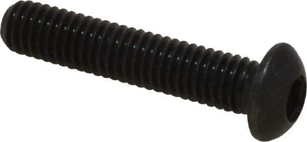 Holo-Krome - M6x1.00 Metric Coarse Hex Socket Drive, Button Screw - Grade 12.9 Alloy Steel, Black Oxide Finish, Fully Threaded, 30mm Length Under Head - Makers Industrial Supply