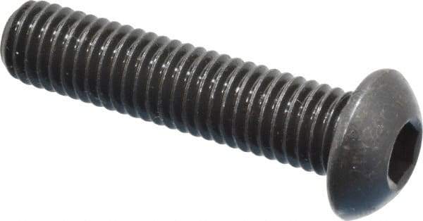 Holo-Krome - M8x1.25 Metric Coarse Hex Socket Drive, Button Screw - Grade 12.9 Alloy Steel, Black Oxide Finish, Fully Threaded, 35mm Length Under Head - Makers Industrial Supply