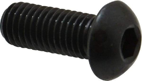 Holo-Krome - M10x1.50 Metric Coarse Hex Socket Drive, Button Screw - Grade 12.9 Alloy Steel, Black Oxide Finish, Fully Threaded, 25mm Length Under Head - Makers Industrial Supply