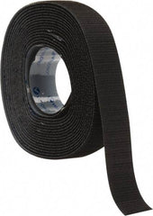 VELCRO Brand - 1" Wide x 5 Yd Long Adhesive Backed Hook Roll - Continuous Roll, Black - Makers Industrial Supply