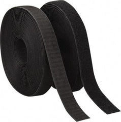 VELCRO Brand - 1" Wide x 10 Yd Long Sew On Hook & Loop Roll - Continuous Roll, Black - Makers Industrial Supply