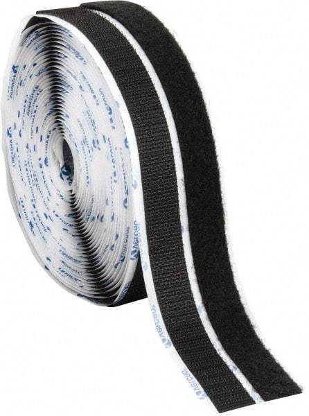 VELCRO Brand - 3/4" Wide x 10 Yd Long Adhesive Backed Hook & Loop Roll - Continuous Roll, Black - Makers Industrial Supply