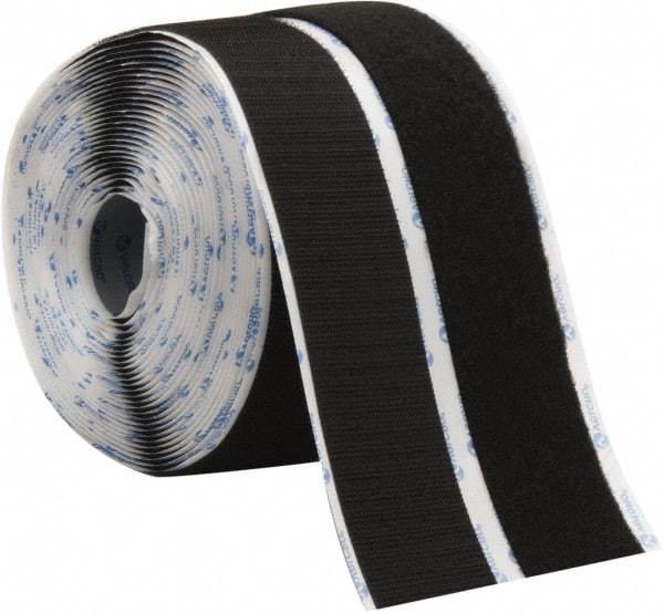 VELCRO Brand - 2" Wide x 10 Yd Long Adhesive Backed Hook & Loop Roll - Continuous Roll, Black - Makers Industrial Supply