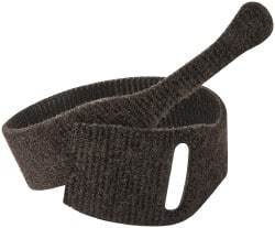 VELCRO Brand - 10 Piece 1" Wide x 8" Piece Length, Self Fastening Tie/Strap Hook & Loop Strap - Perforated/Pieces Roll, Black - Makers Industrial Supply
