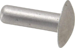 Made in USA - 3/16" Body Diam, Brazier Aluminum Solid Rivet - 5/8" Length Under Head, Grade 1100F, 0.467" Head Diam x 3/32" Head Height - Makers Industrial Supply