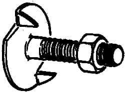 Value Collection - 1/4-20, 1" OAL, 31/32" Head Diam, Steel Elevator Bolt - Uncoated, Fanged Head, UNC Thread, Grade 2 - Makers Industrial Supply