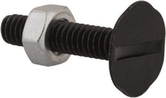 Value Collection - 1/4-20, 1-1/4" Overall Length, 23/32" Head Diam, Steel Elevator Bolt - Uncoated, Ribbed Head, UNC Thread, Grade 2 - Makers Industrial Supply