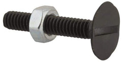 Value Collection - 1/4-20, 1-1/2" Overall Length, 23/32" Head Diam, Steel Elevator Bolt - Uncoated, Ribbed Head, UNC Thread, Grade 2 - Makers Industrial Supply