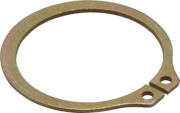 Rotor Clip - 1-13/32" Groove Diam, 1-1/2" Shaft Diam, Zinc Yellow Dichromate Steel, Snap External Retaining Rings - 0.056" Groove Width, 0.047" Groove Depth, 0.05" Ring Thickness, Grade 1060-1090 - Makers Industrial Supply