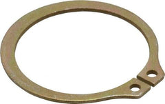 Rotor Clip - 1-13/32" Groove Diam, 1-1/2" Shaft Diam, Zinc Yellow Dichromate Steel, Snap External Retaining Rings - 0.056" Groove Width, 0.047" Groove Depth, 0.05" Ring Thickness, Grade 1060-1090 - Makers Industrial Supply