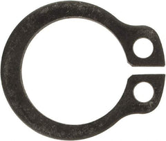 Rotor Clip - 9.6mm Groove Diam, 10mm Shaft Diam, Phosphate & Oil Steel, Snap External Retaining Rings - 1.1mm Groove Width, 0.2mm Groove Depth, 1mm Ring Thickness, Grade 1060-1090 - Makers Industrial Supply