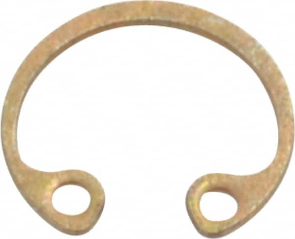 Rotor Clip - 0.015" Thick, Zinc Yellow Dichromate Finish, Steel Snap Internal Retaining Ring - 0.02" Groove Width, 0.009" Groove Depth, 0.268" Groove Diam, Grade 1060-1090 - Makers Industrial Supply