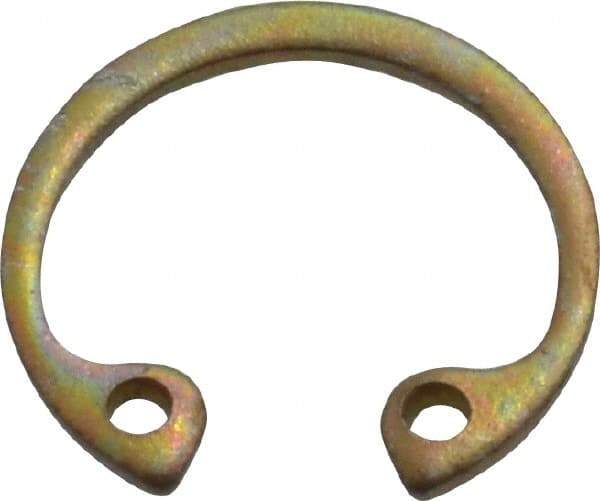 Rotor Clip - 0.035" Thick, Zinc Yellow Dichromate Finish, Steel Snap Internal Retaining Ring - 0.039" Groove Width, 0.015" Groove Depth, 0.53" Groove Diam, Grade 1060-1090 - Makers Industrial Supply