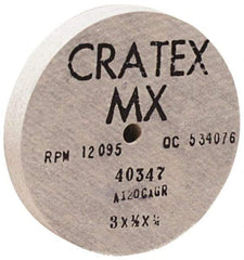 Cratex - 6" Diam x 1/2" Hole x 1" Thick, 54 Grit Surface Grinding Wheel - Aluminum Oxide, Type 1, Coarse Grade, 6,050 Max RPM, No Recess - Makers Industrial Supply