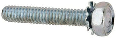 Value Collection - 1/4-20 UNC, 1-1/2" Length Under Head Hex Drive Machine Screw - Hex Head, Grade J82 Steel, Zinc-Plated Finish, External Tooth - Makers Industrial Supply