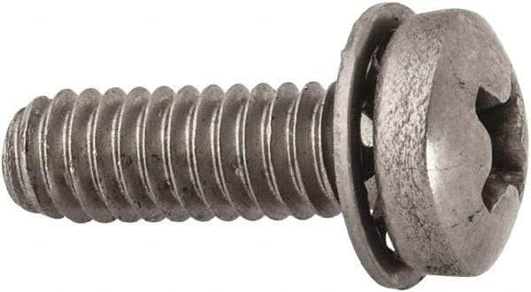 Value Collection - #8-32 UNC, 1/2" Length Under Head Phillips Drive Machine Screw - Pan Head, Grade 18-8 Stainless Steel, Internal Tooth - Makers Industrial Supply