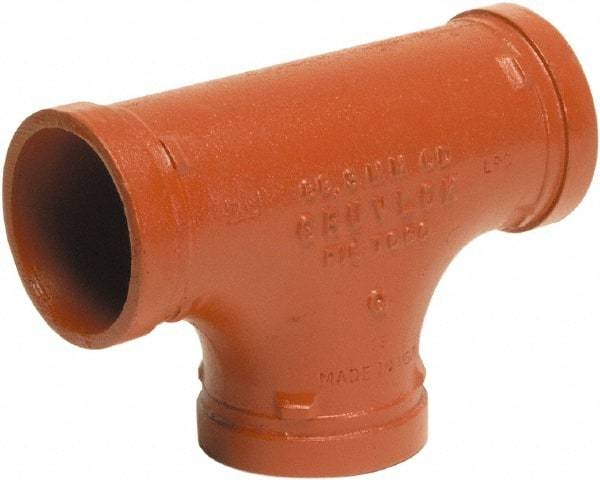 Made in USA - Size 6", Class 150, Malleable Iron Orange Pipe Tee - Grooved End Connection - Makers Industrial Supply