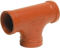 Made in USA - Size 6", Class 150, Malleable Iron Orange Pipe Tee - Grooved End Connection - Makers Industrial Supply